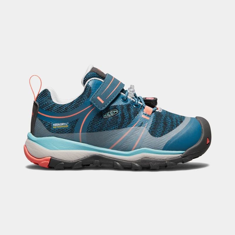 Keen Terradora Waterproof Low Kids Hiking Shoes Blue/Coral Online (2319-BWNDT)